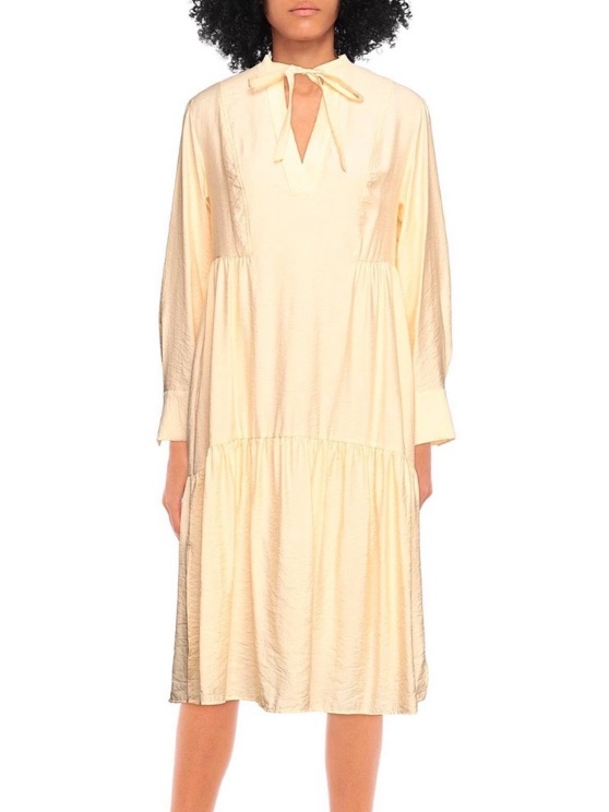 Vince Dropped Waist Midi Dress Peasant Dress Minimalist Large